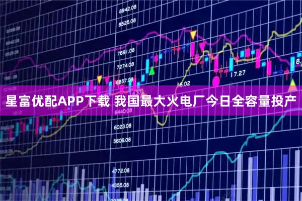 星富优配APP下载 我国最大火电厂今日全容量投产