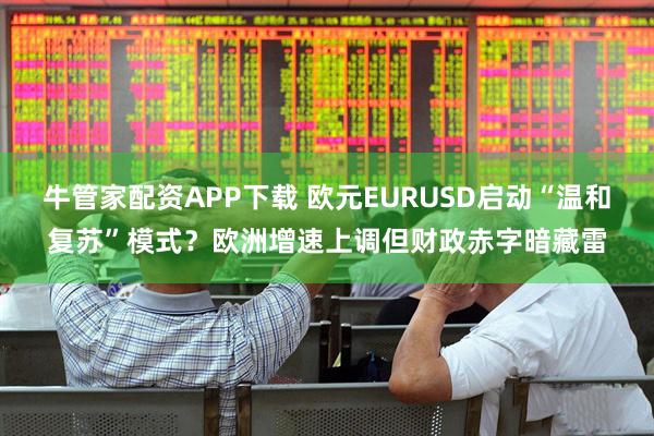 牛管家配资APP下载 欧元EURUSD启动“温和复苏”模式？欧洲增速上调但财政赤字暗藏雷