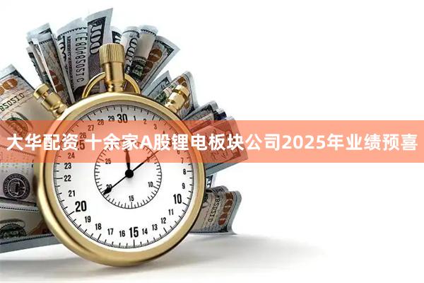 大华配资 十余家A股锂电板块公司2025年业绩预喜